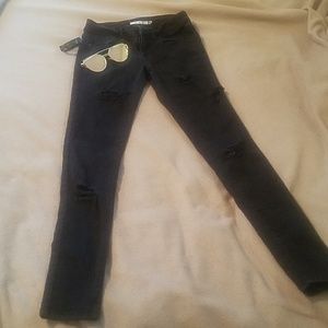 Black distressed jeans for girls size 1R
